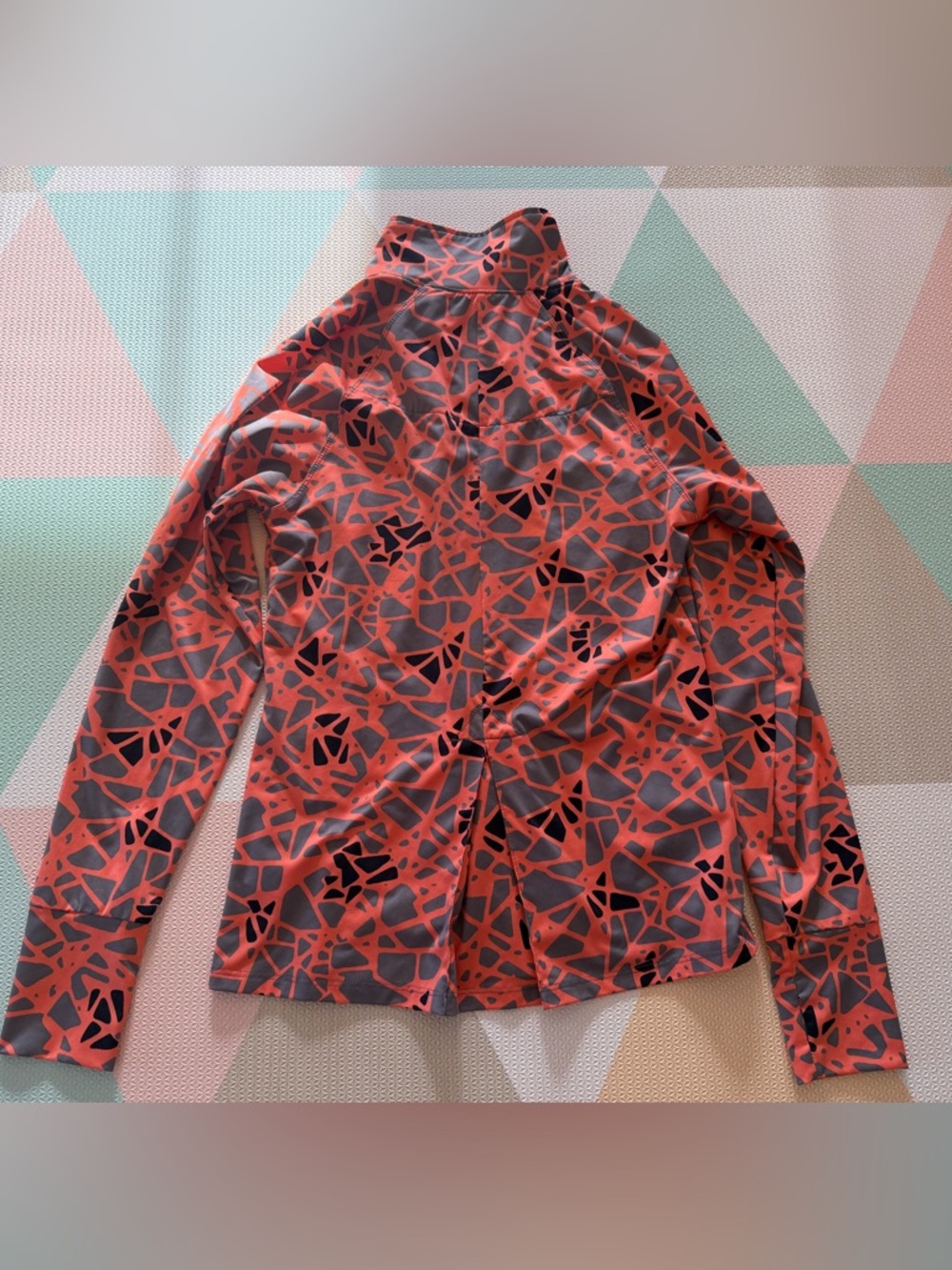 EleVen by Venus Williams Orange and Gray Printed Zip-Up Jacket Size Medium - Picture 7 of 7